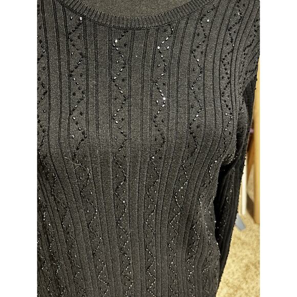 Talbots Black Beaded Light Pullover Sweater Women’s Petite S Classy Capsule Chic - Picture 2 of 8